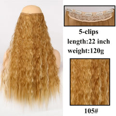 22 Inch Blonde Long Curly Hair Wig Clip In Hair Extended Wig Female