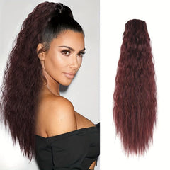 Kinky Curly Ponytail Extension Clip In Afro Brown Hair