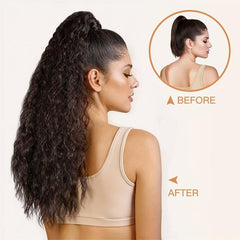 Kinky Curly Ponytail Extension Clip In Afro Brown Hair