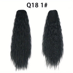 Kinky Curly Ponytail Extension Clip In Afro Brown Hair
