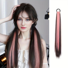 Long Wavy Ponytail Extensions Synthetic Hair Natural Look
