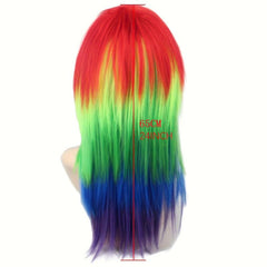 Rainbow Anime Cosplay Long Straight Wig For Party Costume Halloween