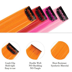 9PCS Colored Clip In Hair Extensions Hair Extensions For Women Girls