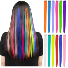 9PCS Colored Clip In Hair Extensions Hair Extensions For Women Girls