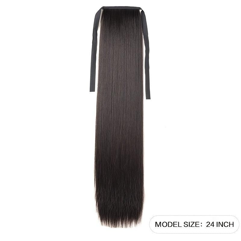 Bandage Ponytail Clip In Synthetic Hair Extension Wrap Around Straight Ponytail