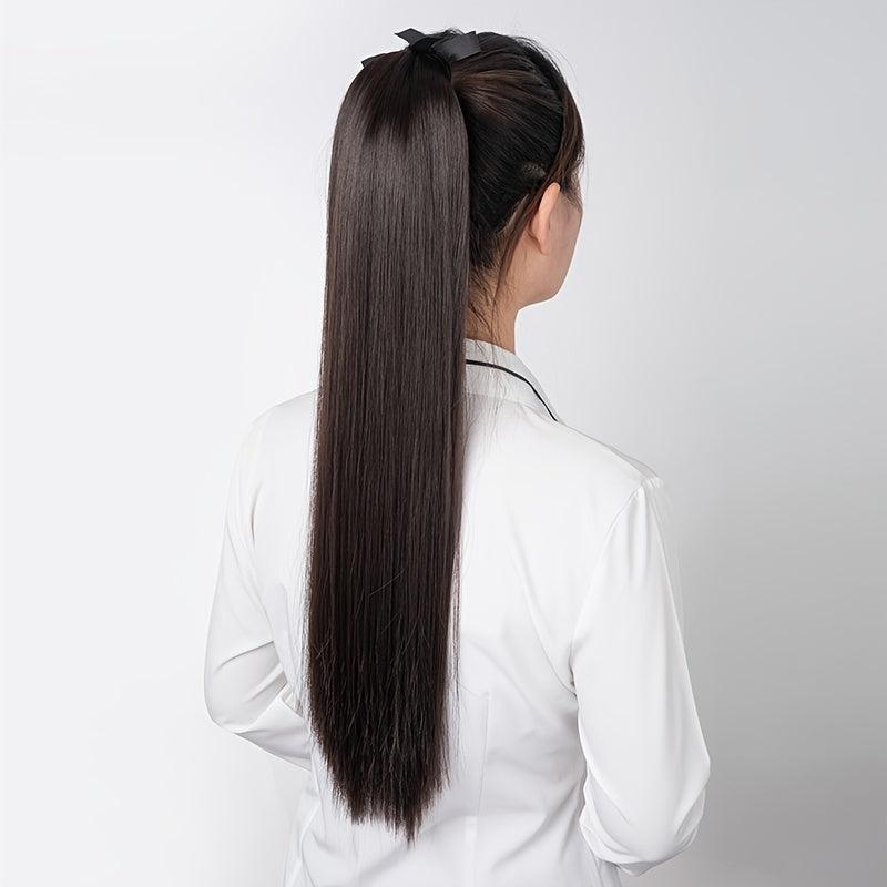 Bandage Ponytail Clip In Synthetic Hair Extension Wrap Around Straight Ponytail