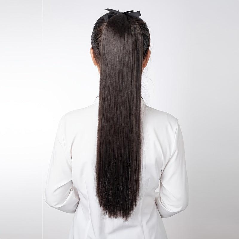 Bandage Ponytail Clip In Synthetic Hair Extension Wrap Around Straight Ponytail