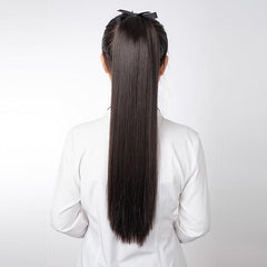 Bandage Ponytail Clip In Synthetic Hair Extension Wrap Around Straight Ponytail