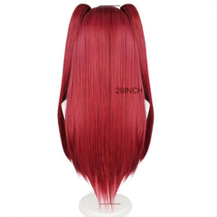 Wine Red Straight Wig with Bangs Cosplay Anime Synthetic Hair Costume