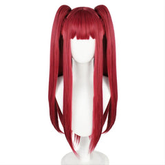 Wine Red Straight Wig with Bangs Cosplay Anime Synthetic Hair Costume
