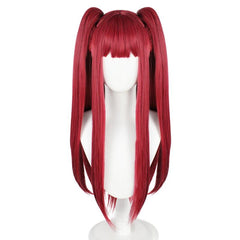 Wine Red Straight Wig with Bangs Cosplay Anime Synthetic Hair Costume