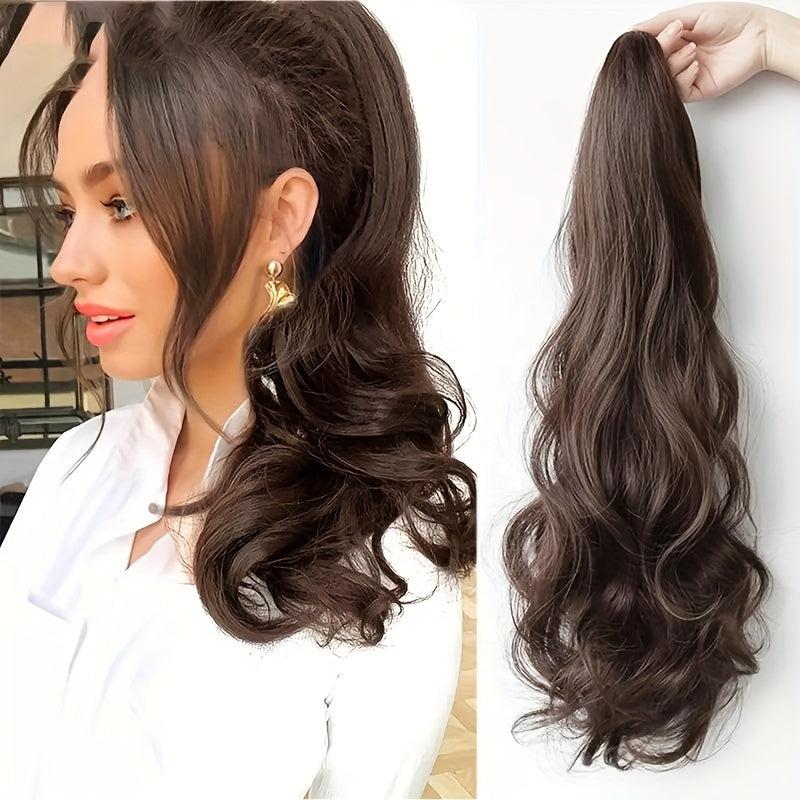 Pear Blossom Roll Ponytail Extensions Hair Tie Synthetic Fiber Curly Ponytail