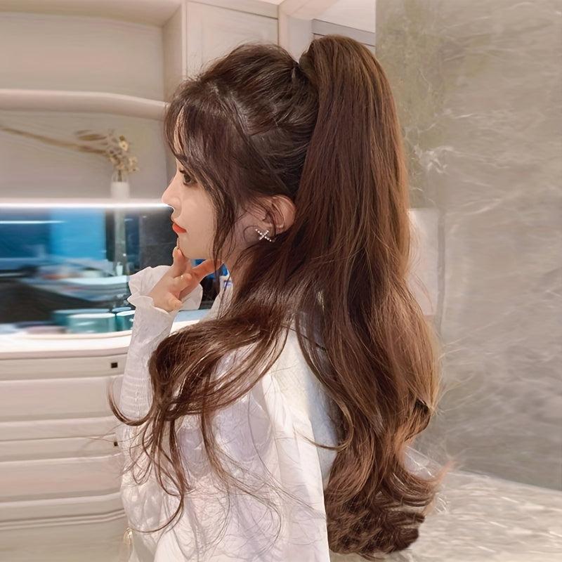 Pear Blossom Roll Ponytail Extensions Hair Tie Synthetic Fiber Curly Ponytail
