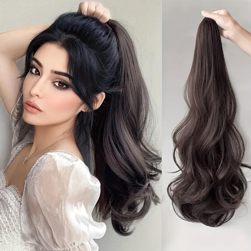 Pear Blossom Roll Ponytail Extensions Hair Tie Synthetic Fiber Curly Ponytail