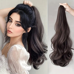 Pear Blossom Roll Ponytail Extensions Hair Tie Synthetic Fiber Curly Ponytail