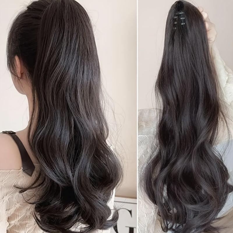Pear Blossom Roll Ponytail Extensions Hair Tie Synthetic Fiber Curly Ponytail