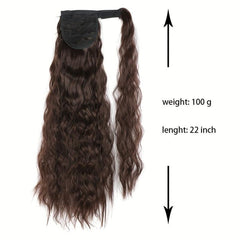 Long Curly Ponytail Wig Natural Water Wavy Hair