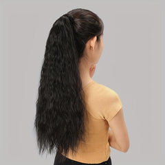 Long Curly Ponytail Wig Natural Water Wavy Hair