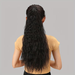 Long Curly Ponytail Wig Natural Water Wavy Hair