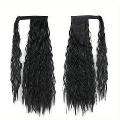 Long Curly Ponytail Wig Natural Water Wavy Hair