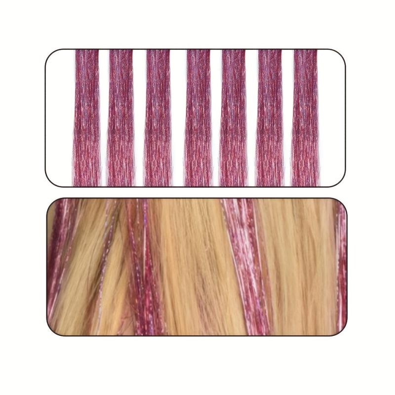 7pcs Y2K Tinsel Hair Extension - Rainbow Colors