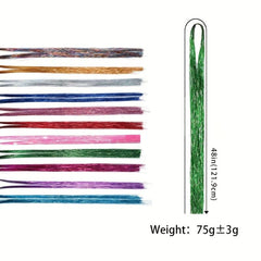 7pcs Y2K Tinsel Hair Extension - Rainbow Colors
