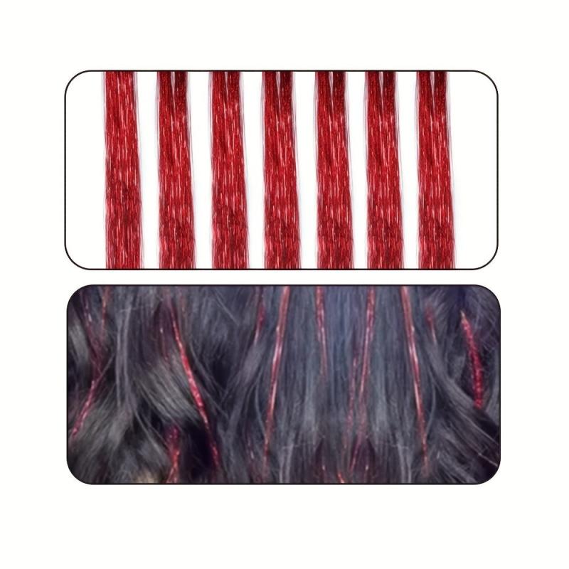 7pcs Y2K Tinsel Hair Extension - Rainbow Colors