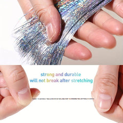 7pcs Y2K Tinsel Hair Extension - Rainbow Colors