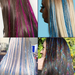 7pcs Y2K Tinsel Hair Extension - Rainbow Colors