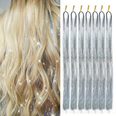 7pcs Y2K Tinsel Hair Extension - Rainbow Colors