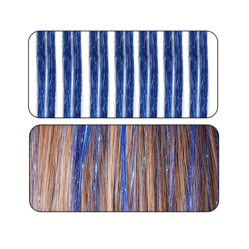 7pcs Y2K Tinsel Hair Extension - Rainbow Colors
