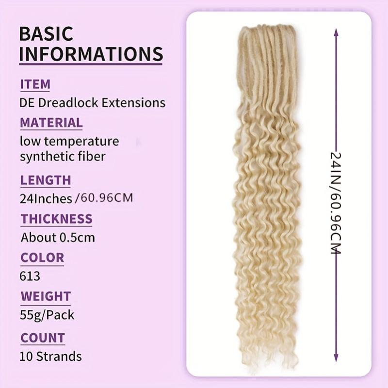 60 96 Cm Blonde Dreadlock Extensions With Curly Ends
