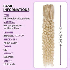 60 96 Cm Blonde Dreadlock Extensions With Curly Ends
