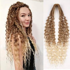 60 96 Cm Blonde Dreadlock Extensions With Curly Ends