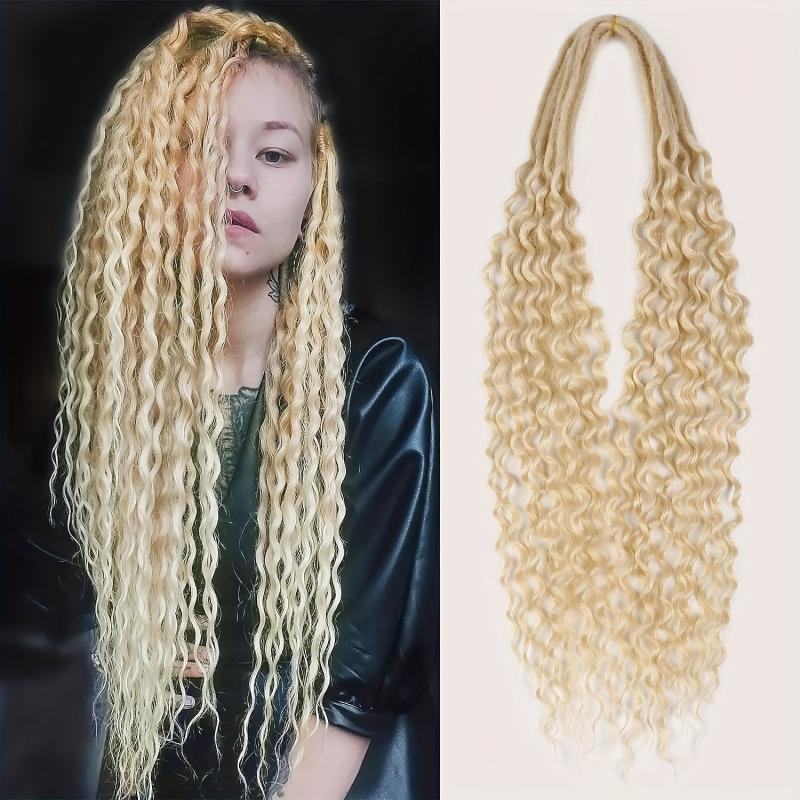 60 96 Cm Blonde Dreadlock Extensions With Curly Ends
