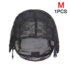 Adjustable Wig Cap with Elastic Band and Straps S M L XL