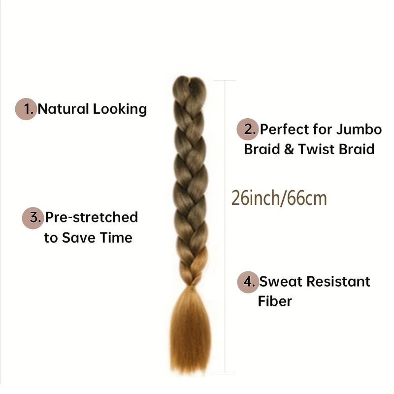 Ombre Braiding Hair 66 04cm Pre Stretched High Temperature