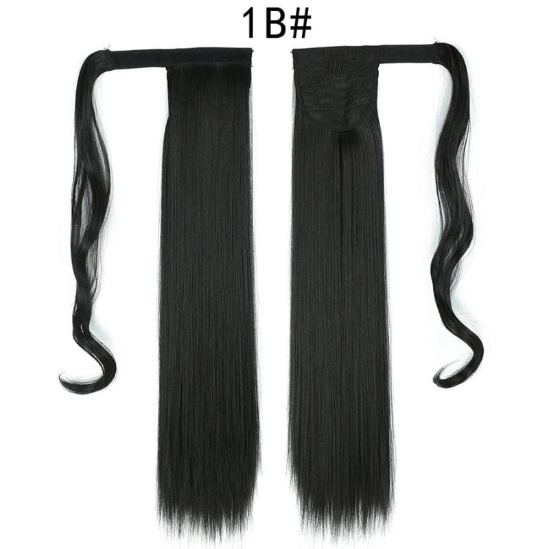 Long Straight Ponytail Hair Extensions Synthetic Heat Resistant Hair Wrap Around