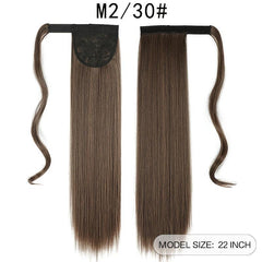 Long Straight Ponytail Hair Extensions Synthetic Heat Resistant Hair Wrap Around