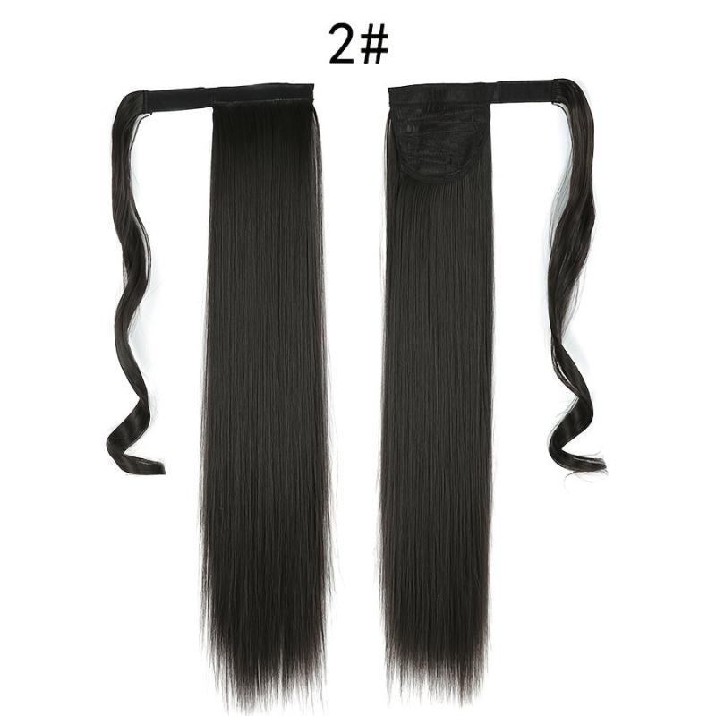 Long Straight Ponytail Hair Extensions Synthetic Heat Resistant Hair Wrap Around