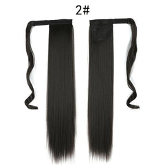 Long Straight Ponytail Hair Extensions Synthetic Heat Resistant Hair Wrap Around