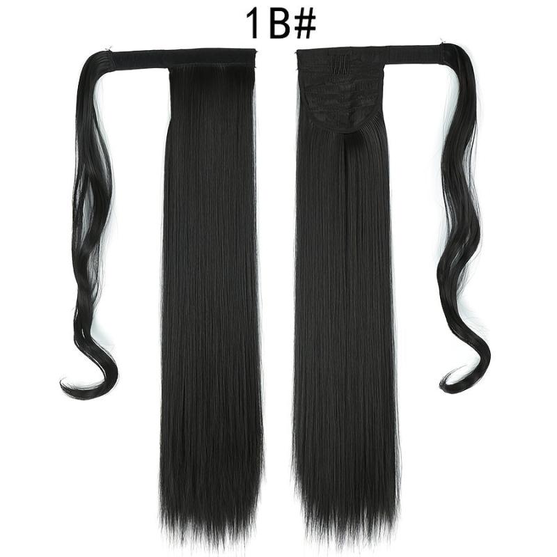 Long Straight Ponytail Hair Extensions Synthetic Heat Resistant Hair Wrap Around
