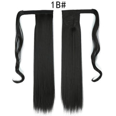 Long Straight Ponytail Hair Extensions Synthetic Heat Resistant Hair Wrap Around