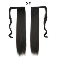 Long Straight Ponytail Hair Extensions Synthetic Heat Resistant Hair Wrap Around