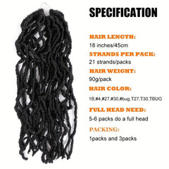 45 72 Cm Soft Locs Crochet Hair Extensions Curly Faux Locs Crochet Braid