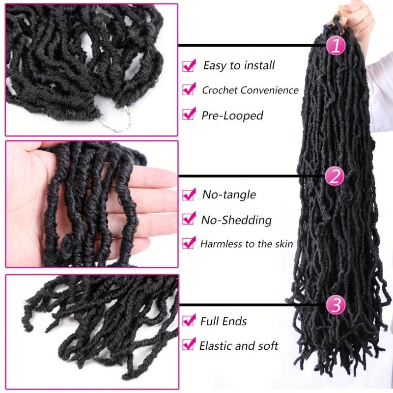 45 72 Cm Soft Locs Crochet Hair Extensions Curly Faux Locs Crochet Braid