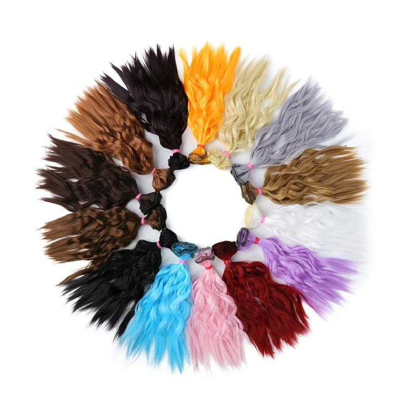 25 4 Cm Curly Wavy Hair Extension Doll Synthetic Fiber Wig Making