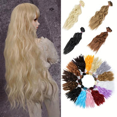 25 4 Cm Curly Wavy Hair Extension Doll Synthetic Fiber Wig Making