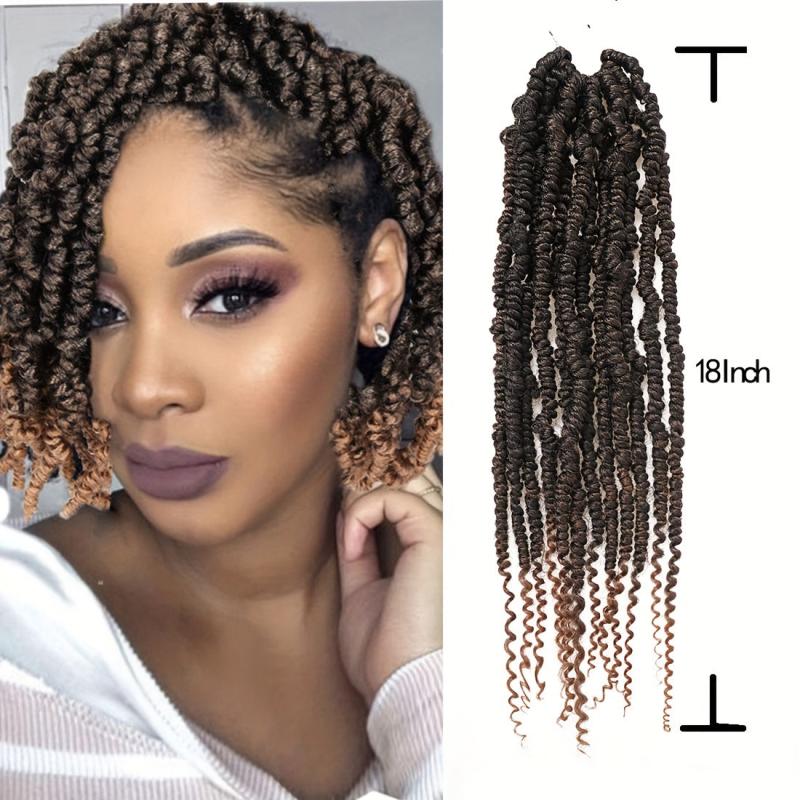 Pre-twisted Passion Twist Godness Braiding Hair Extensions 1B BUG 45 72 Cm