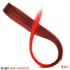 Clip On Colorful Straight Hair Extensions for Y2K Party